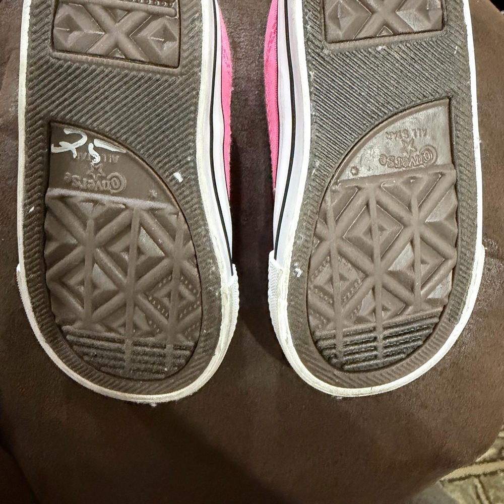 Converse Kids Pink Canvas Low Top Sneakers - Picture 6 of 7